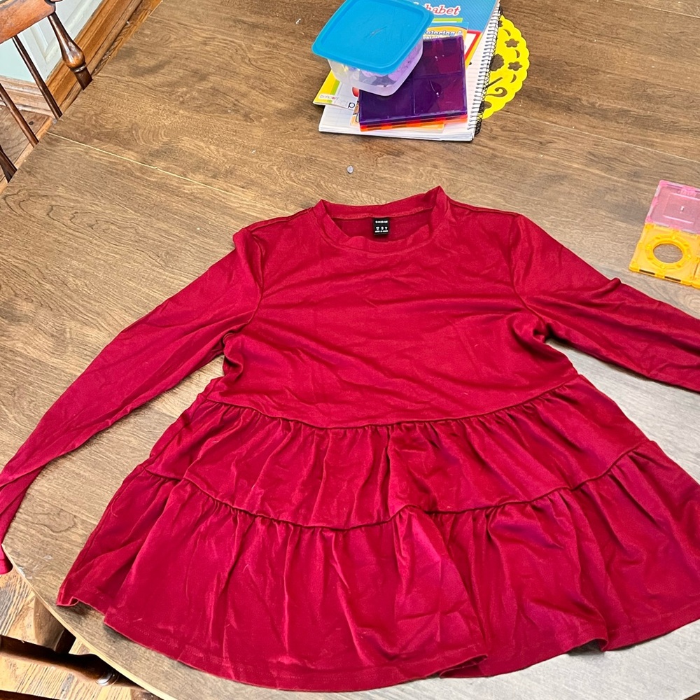 SHEIN maroon maternity peplum top